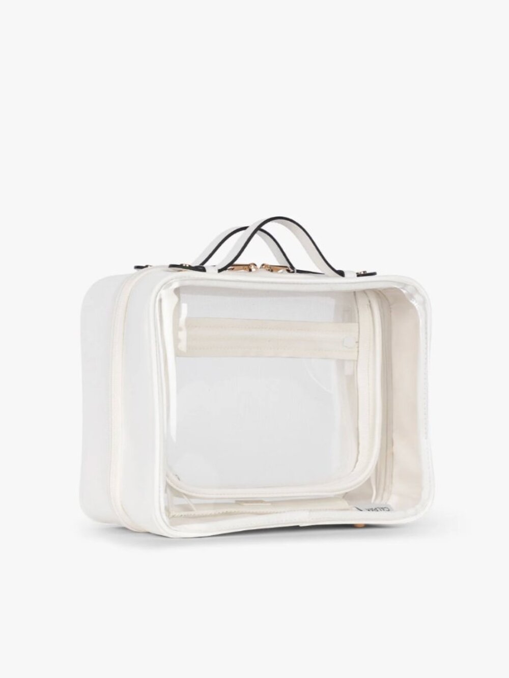 Calpak Large Clear Cosmetics Case in White